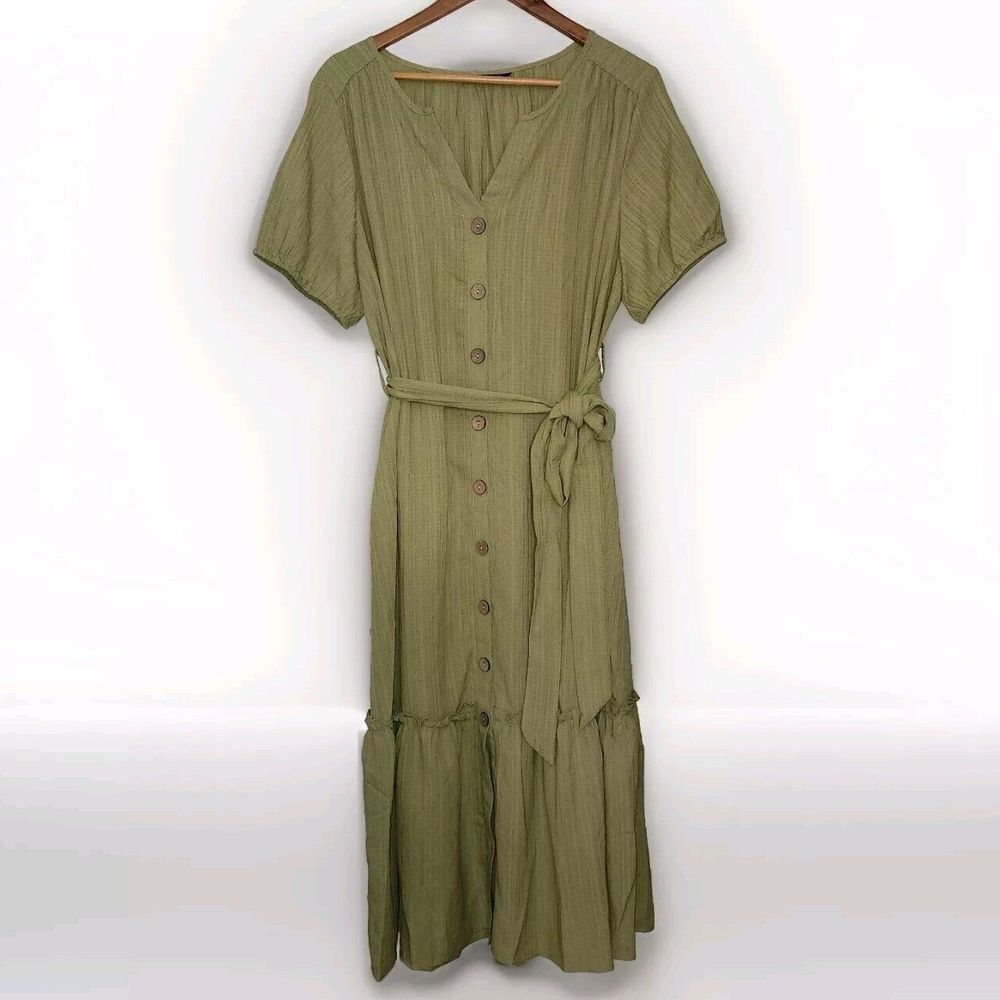 BloomChic Olive Green Maxi Dress